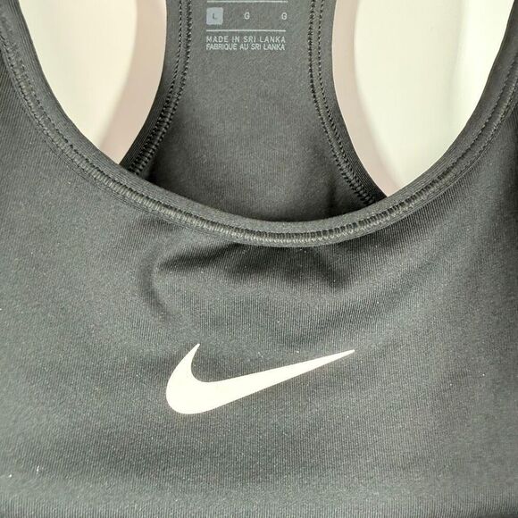B39 Nike Women dri fit padded moderate impact sport bra black size large NWOT - Picture 5 of 5